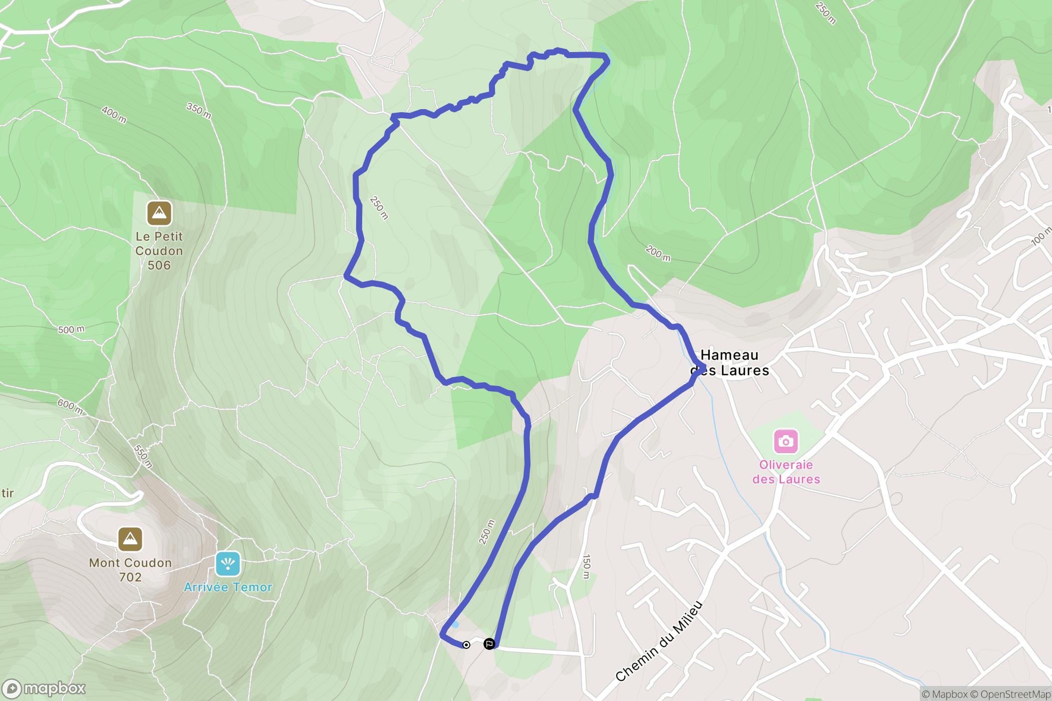 La Farlède : carte du parcours de randonnée - France