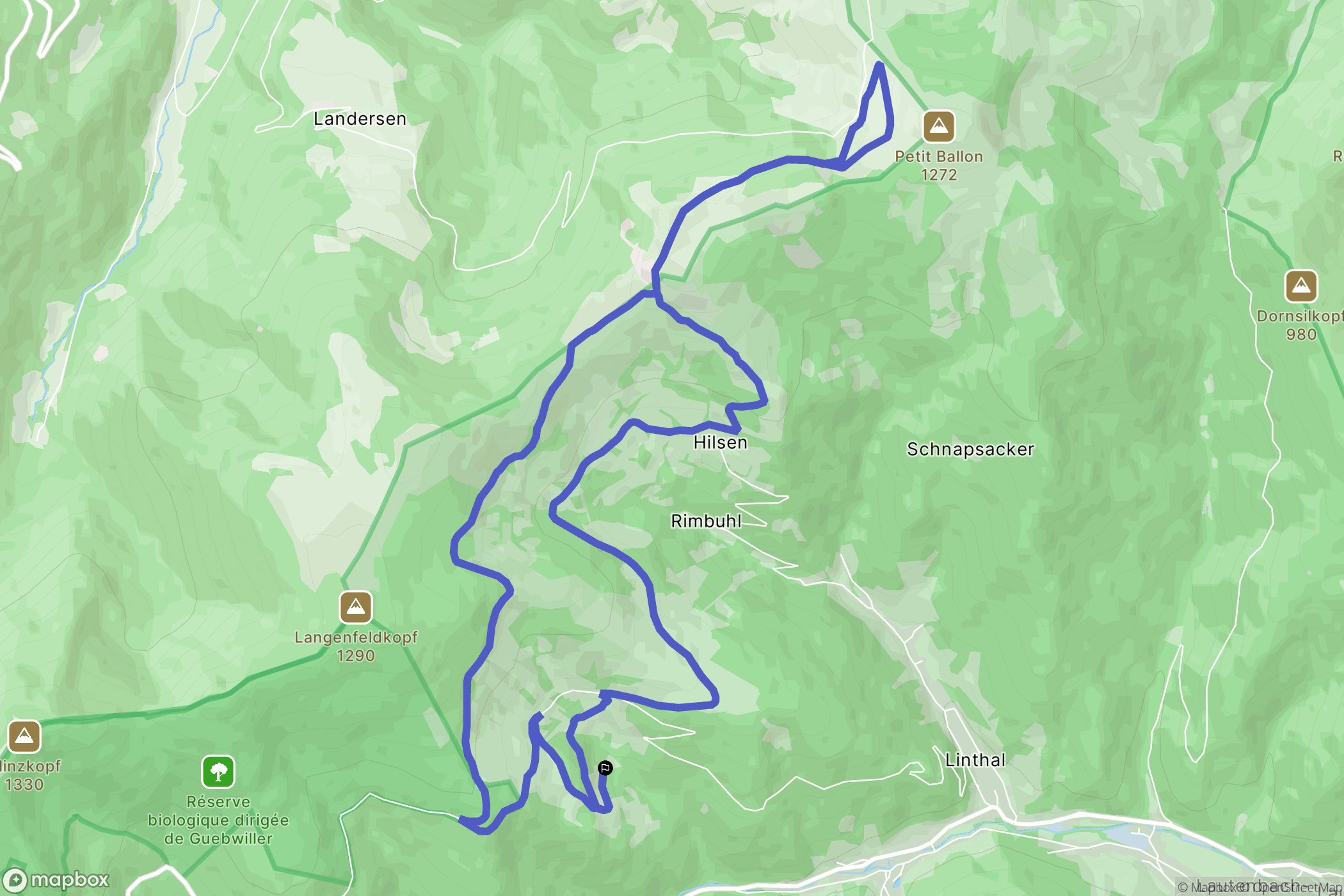 Linthal : carte du parcours de randonnée - France