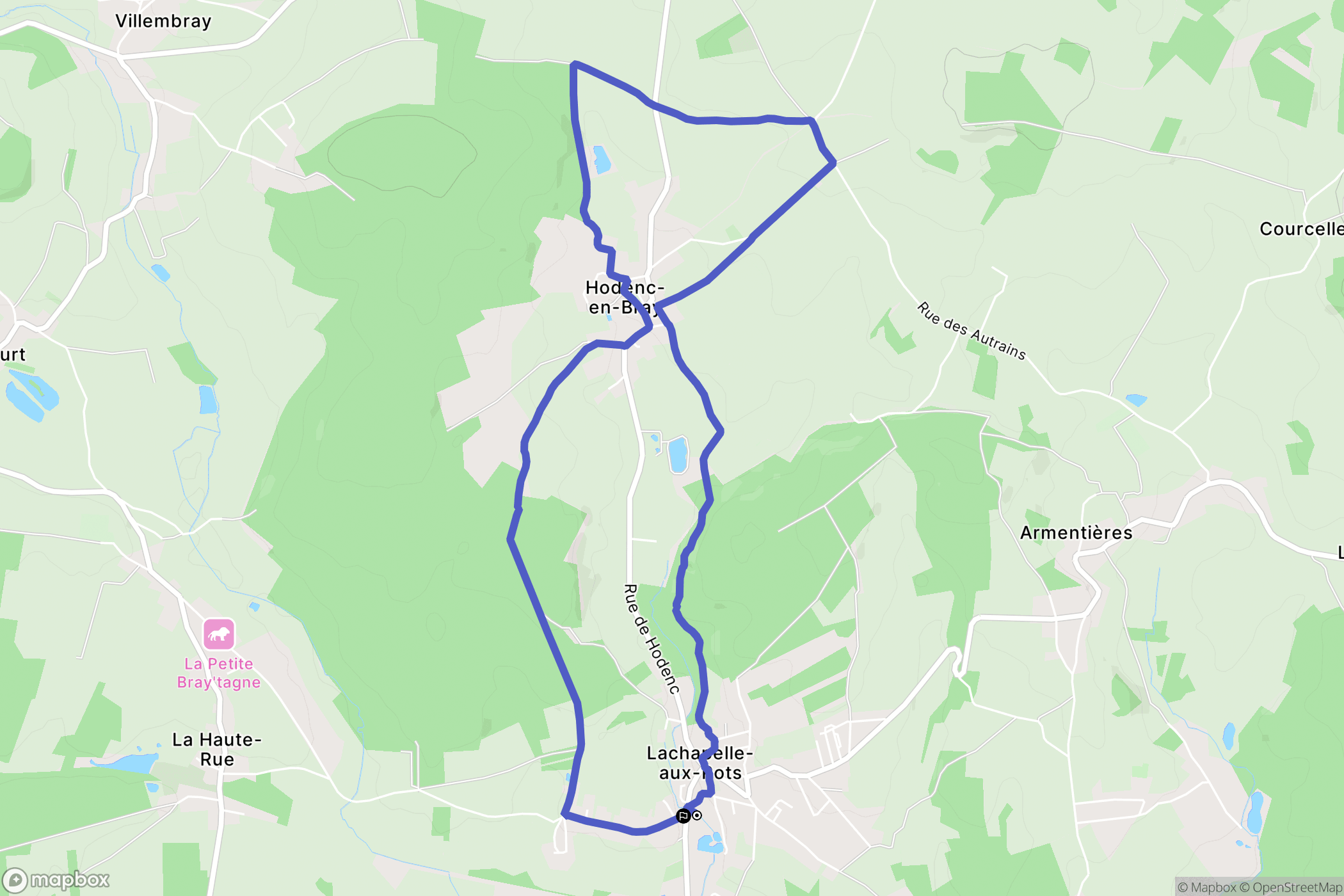 Lachapelle-aux-Pots : carte du parcours de randonnée - France