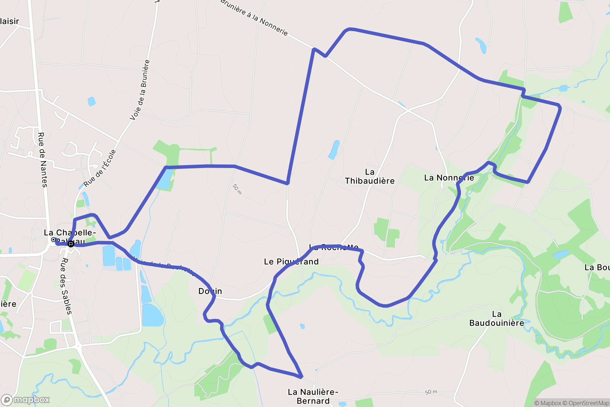 La Chapelle-Palluau : carte du parcours de randonnée - France