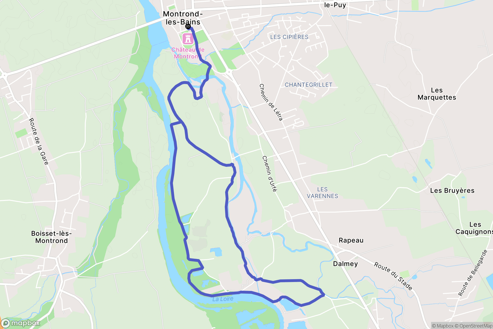 Montrond-les-Bains : carte du parcours de randonnée - France