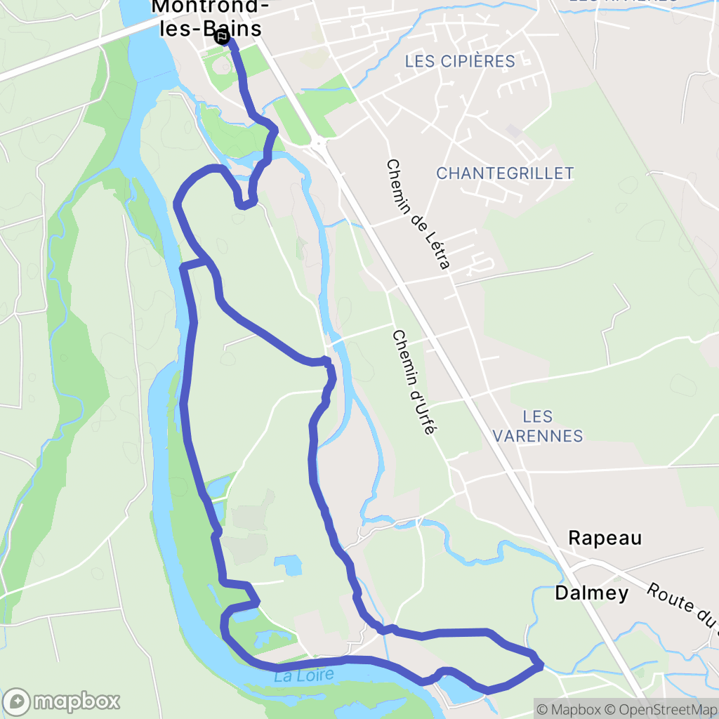 Montrond-les-Bains : carte du parcours de randonnée - France
