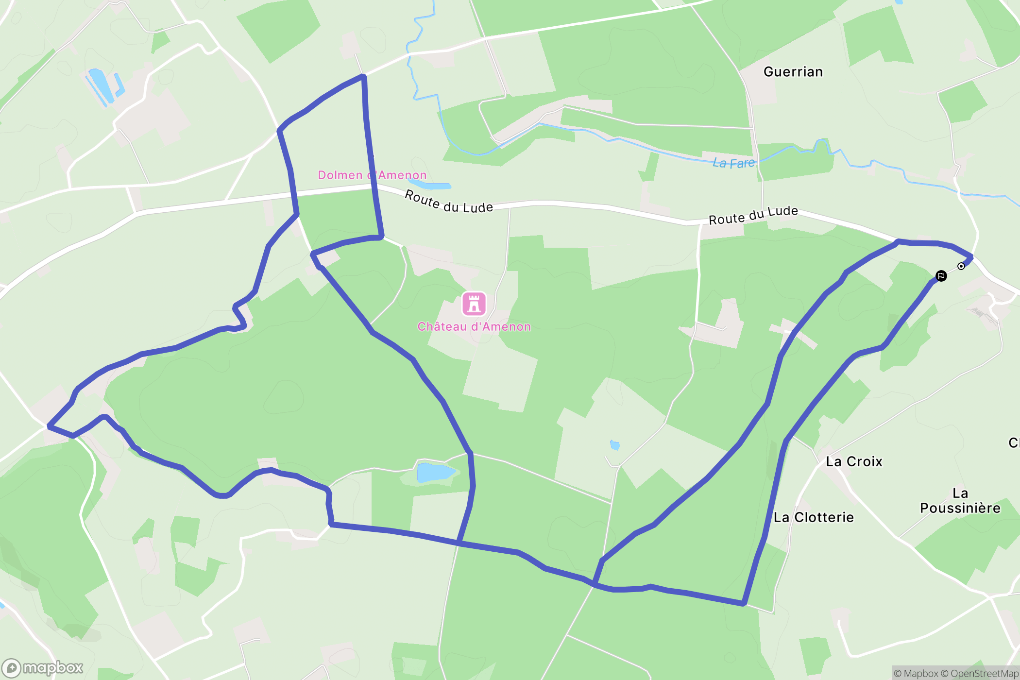 Saint-Germain-d'Arcé : carte du parcours de randonnée - France