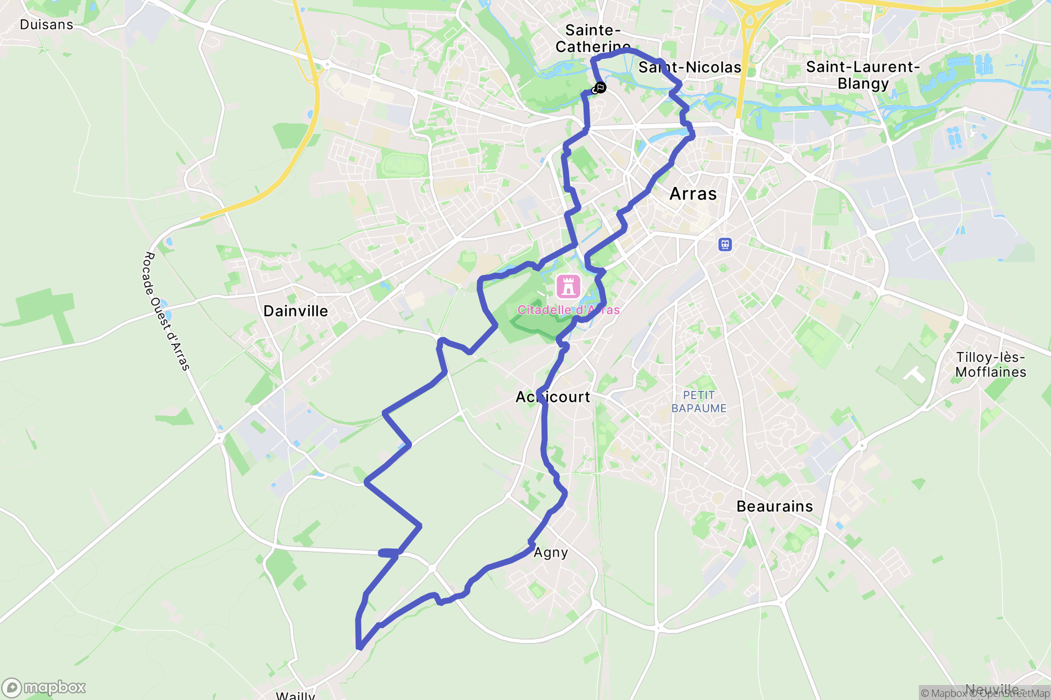 Sainte-Catherine : carte du parcours de randonnée - France