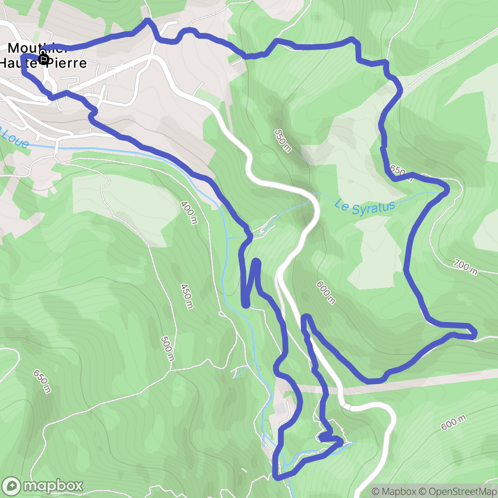 Mouthier-Haute-Pierre : carte du parcours de randonnée - France