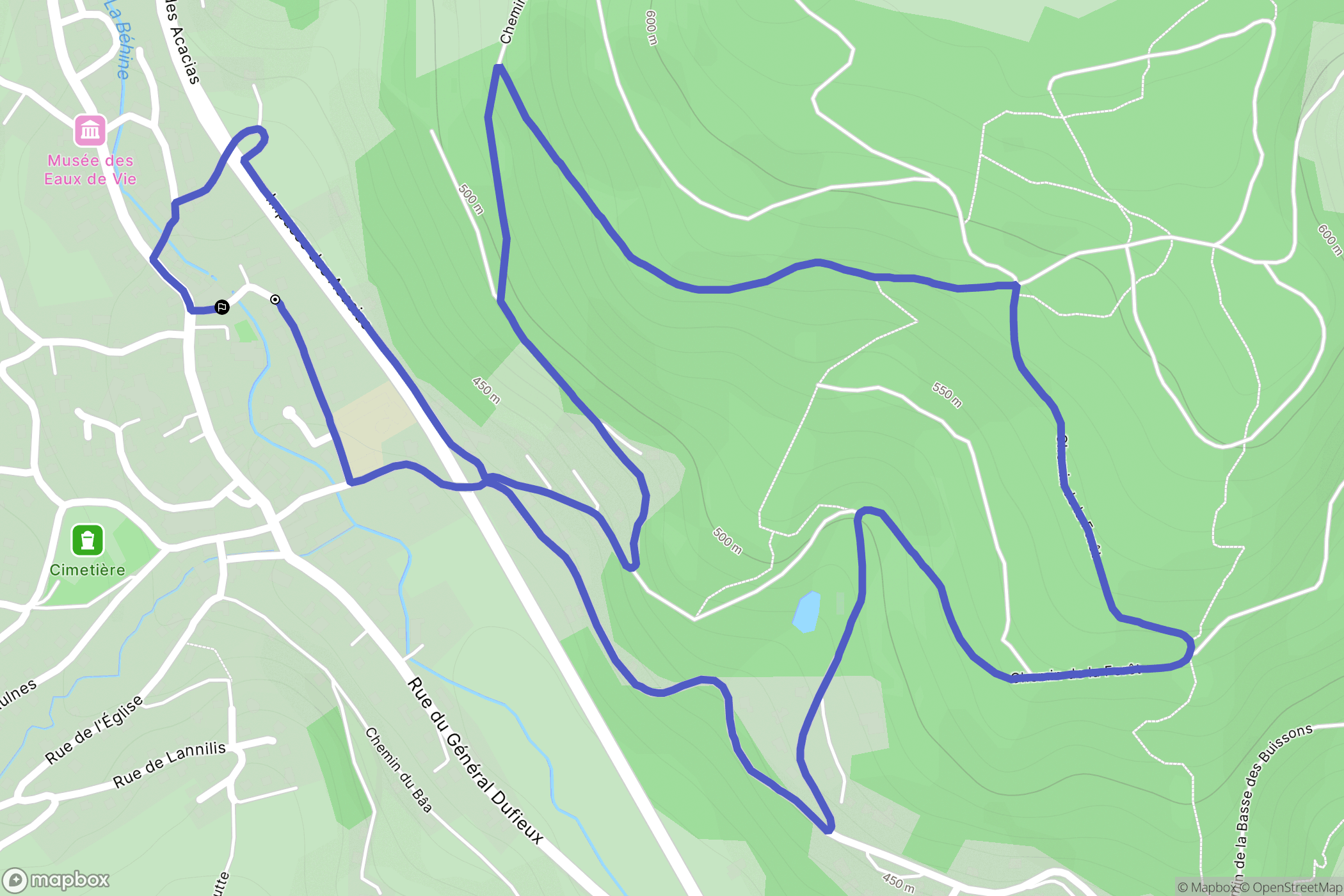 Lapoutroie : carte du parcours de randonnée - France