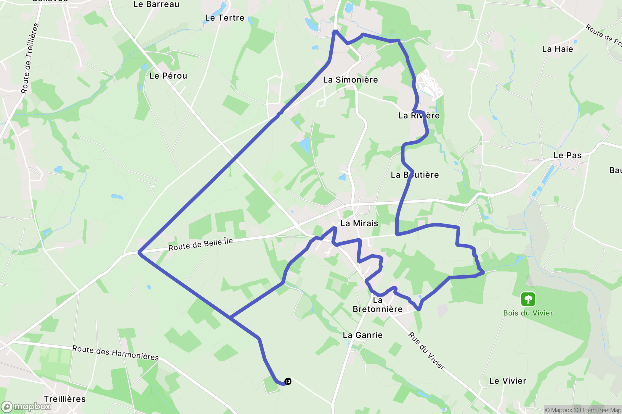 La Chapelle-sur-Erdre : carte du parcours de randonnée - France