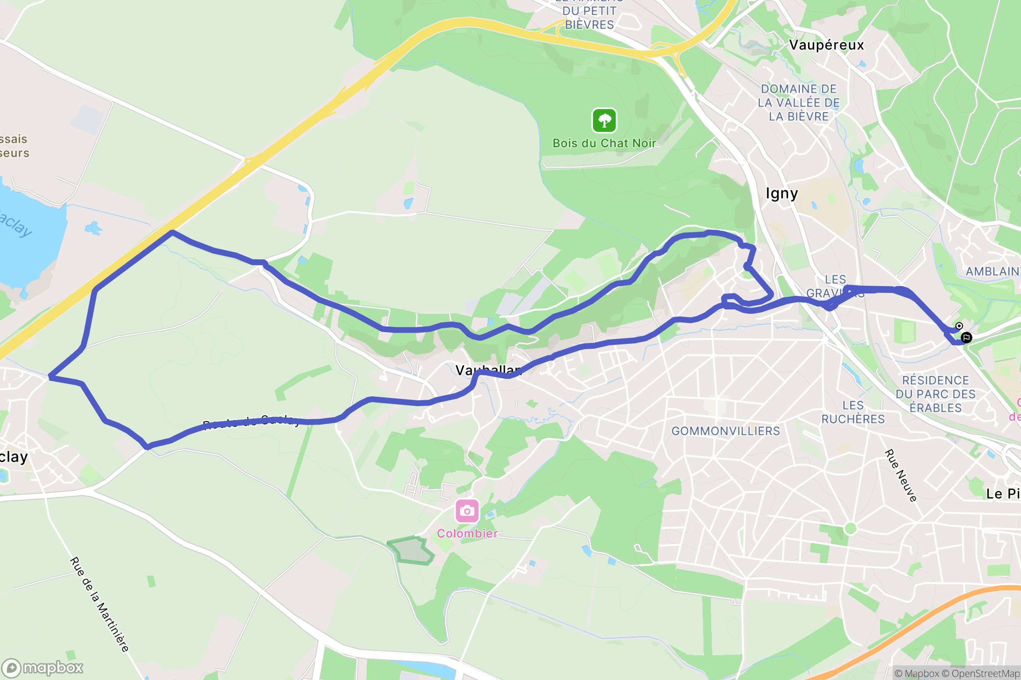 Igny : carte du parcours de randonnée - France