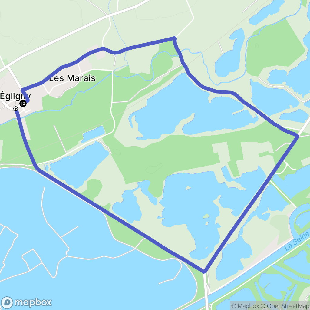 Égligny : carte du parcours de randonnée - France