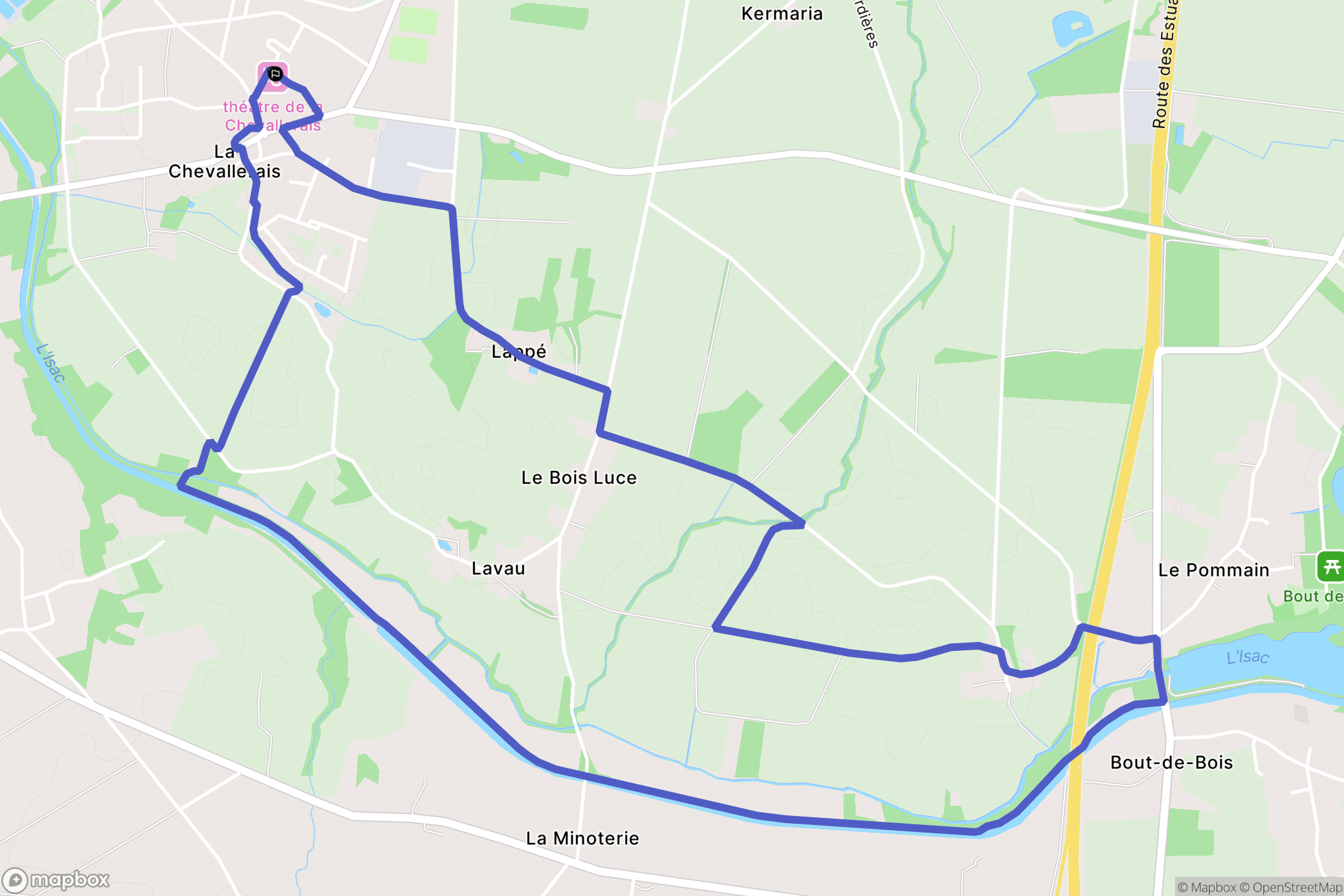 La Chevallerais : carte du parcours de randonnée - France