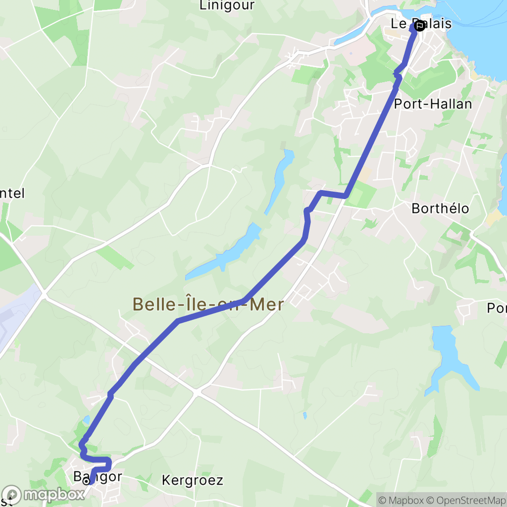 Bangor : carte du parcours de randonnée - France