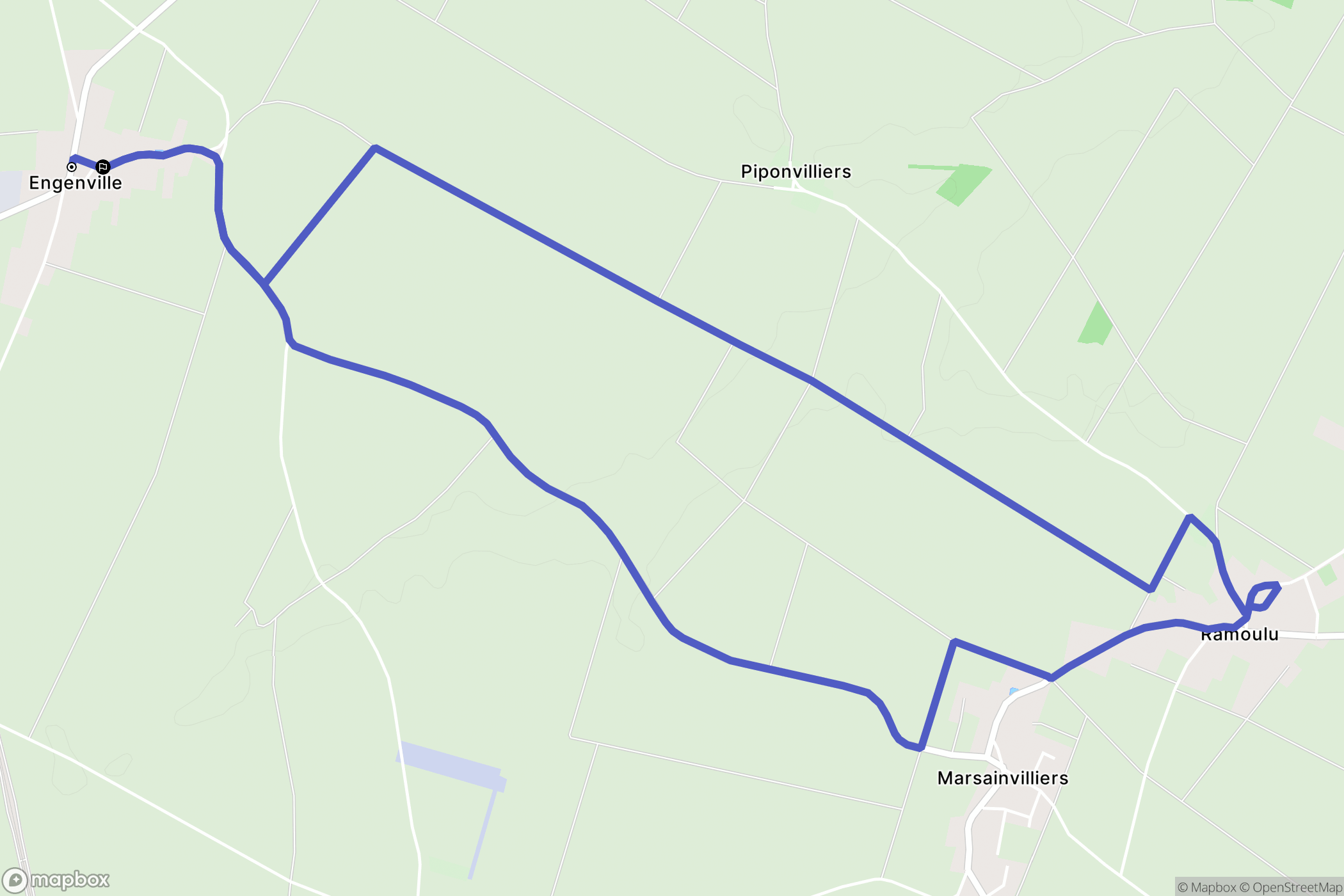 Engenville : carte du parcours de randonnée - France
