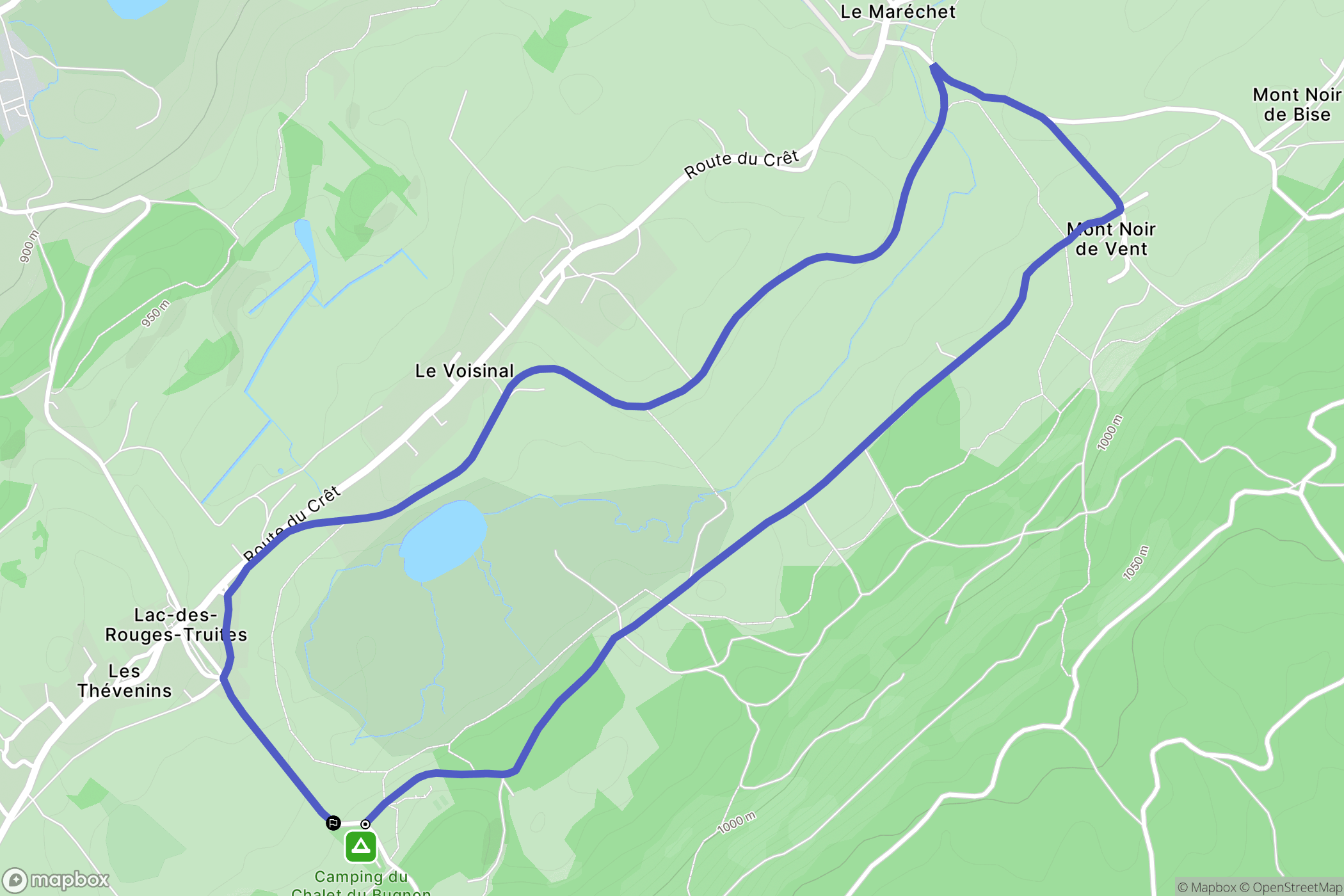 Lac-des-Rouges-Truites : carte du parcours de randonnée - France