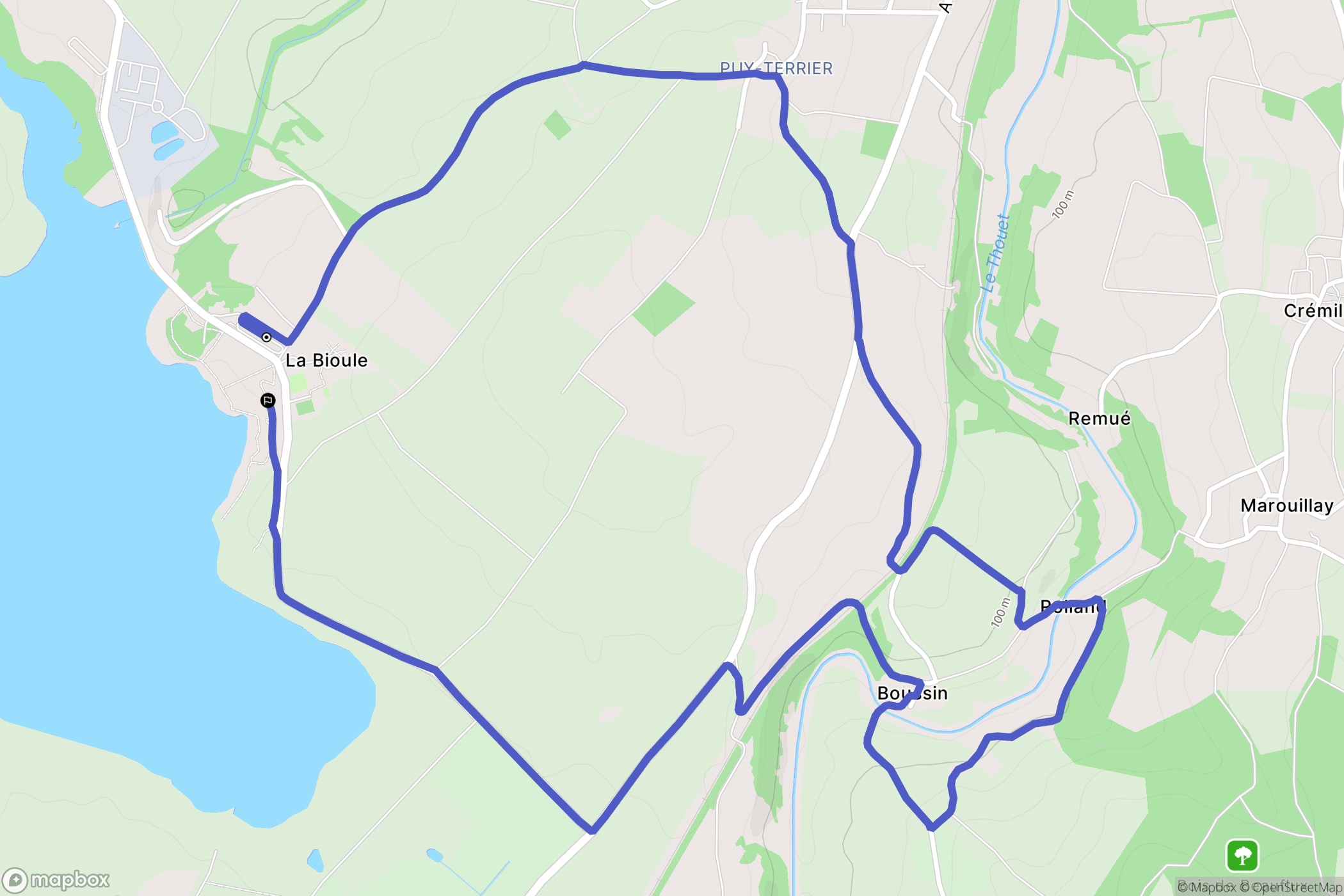 Saint-Loup-Lamairé : carte du parcours de randonnée - France