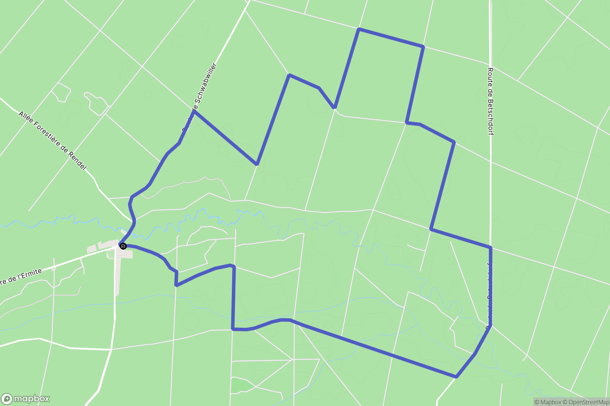 Haguenau : carte du parcours de randonnée - France