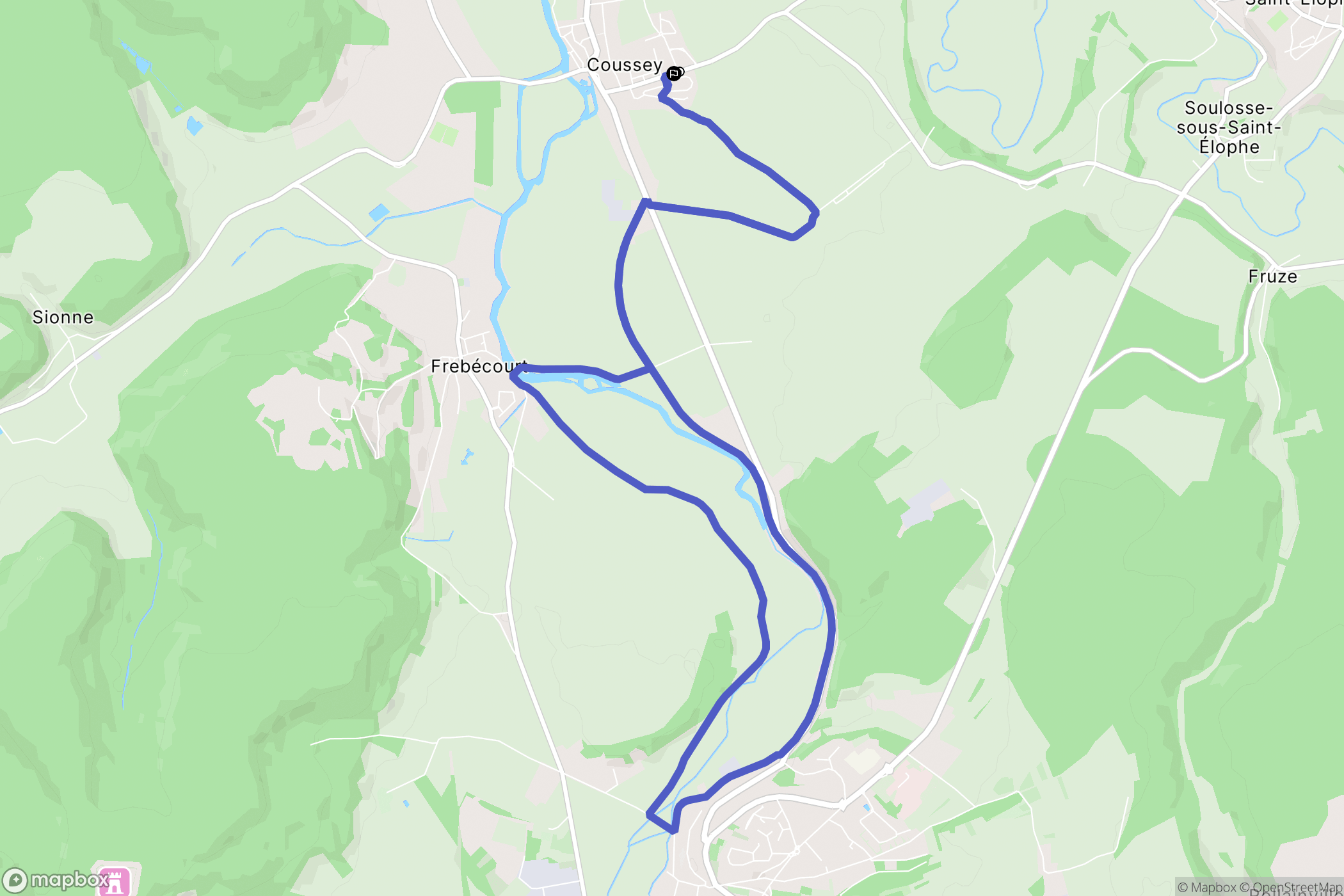 Coussey : carte du parcours de randonnée - France