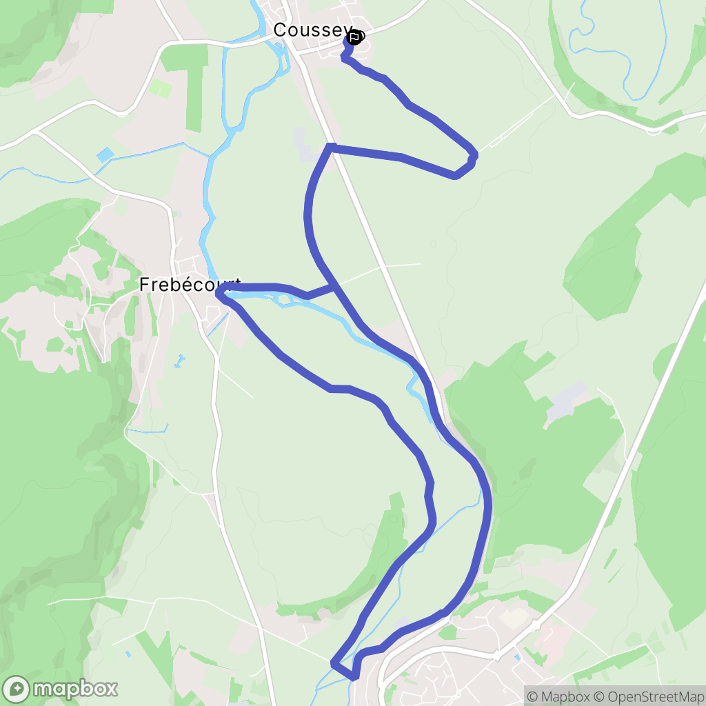 Coussey : carte du parcours de randonnée - France