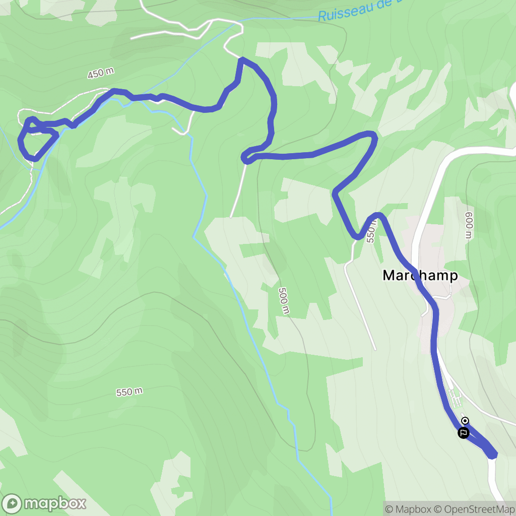 Marchamp : carte du parcours de randonnée - France