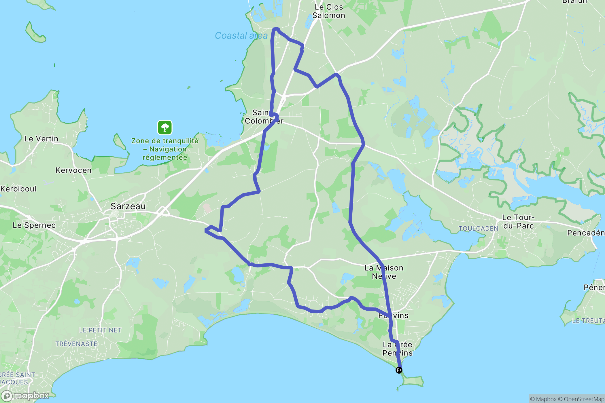 Sarzeau : carte du parcours de randonnée - France