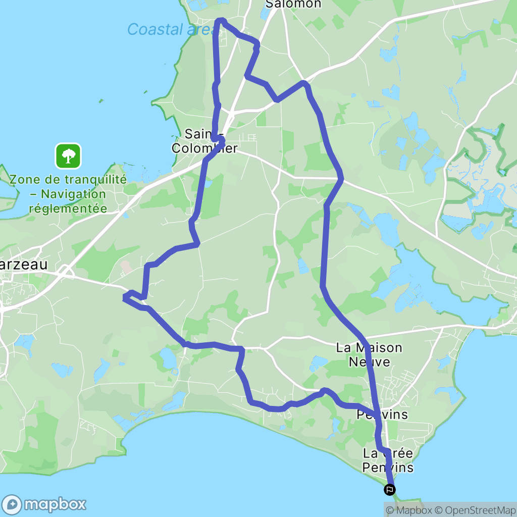 Sarzeau : carte du parcours de randonnée - France