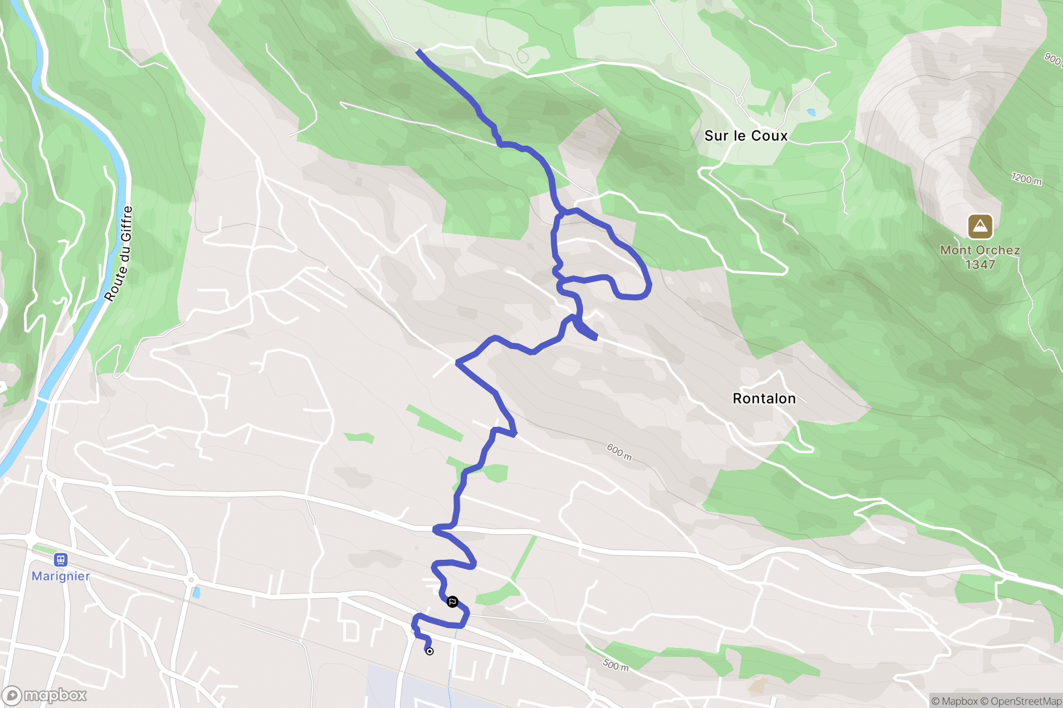 Thyez : carte du parcours de randonnée - France