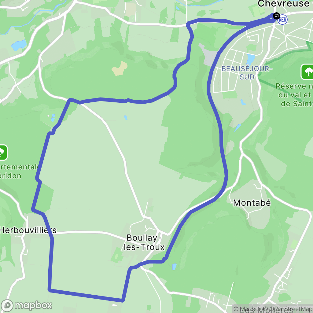 Saint-Rémy-lès-Chevreuse : carte du parcours de randonnée - France