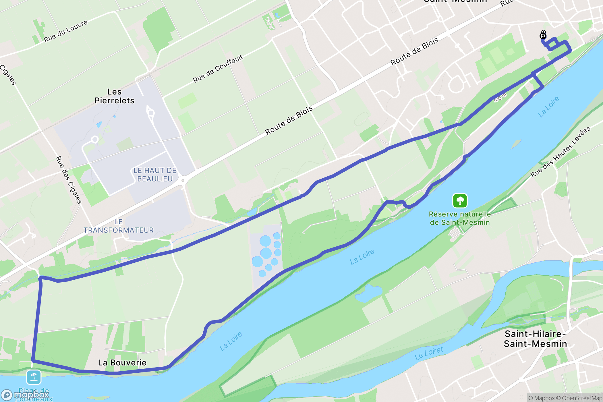 La Chapelle-Saint-Mesmin : carte du parcours de randonnée - France