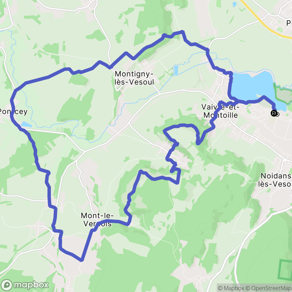 Vaivre-et-Montoille : carte du parcours de randonnée - France