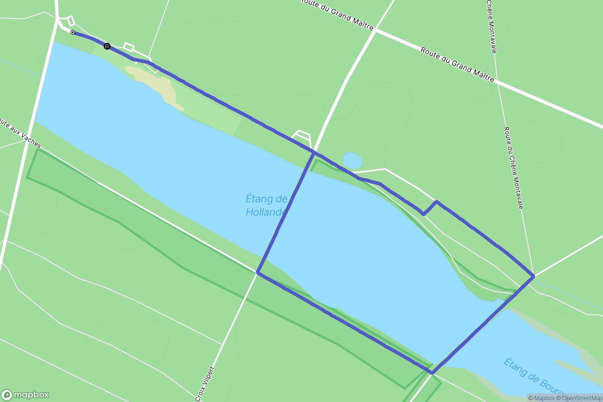 Les Bréviaires : carte du parcours de randonnée - France