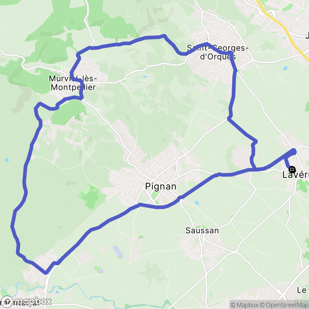 Lavérune : carte du parcours de randonnée - France