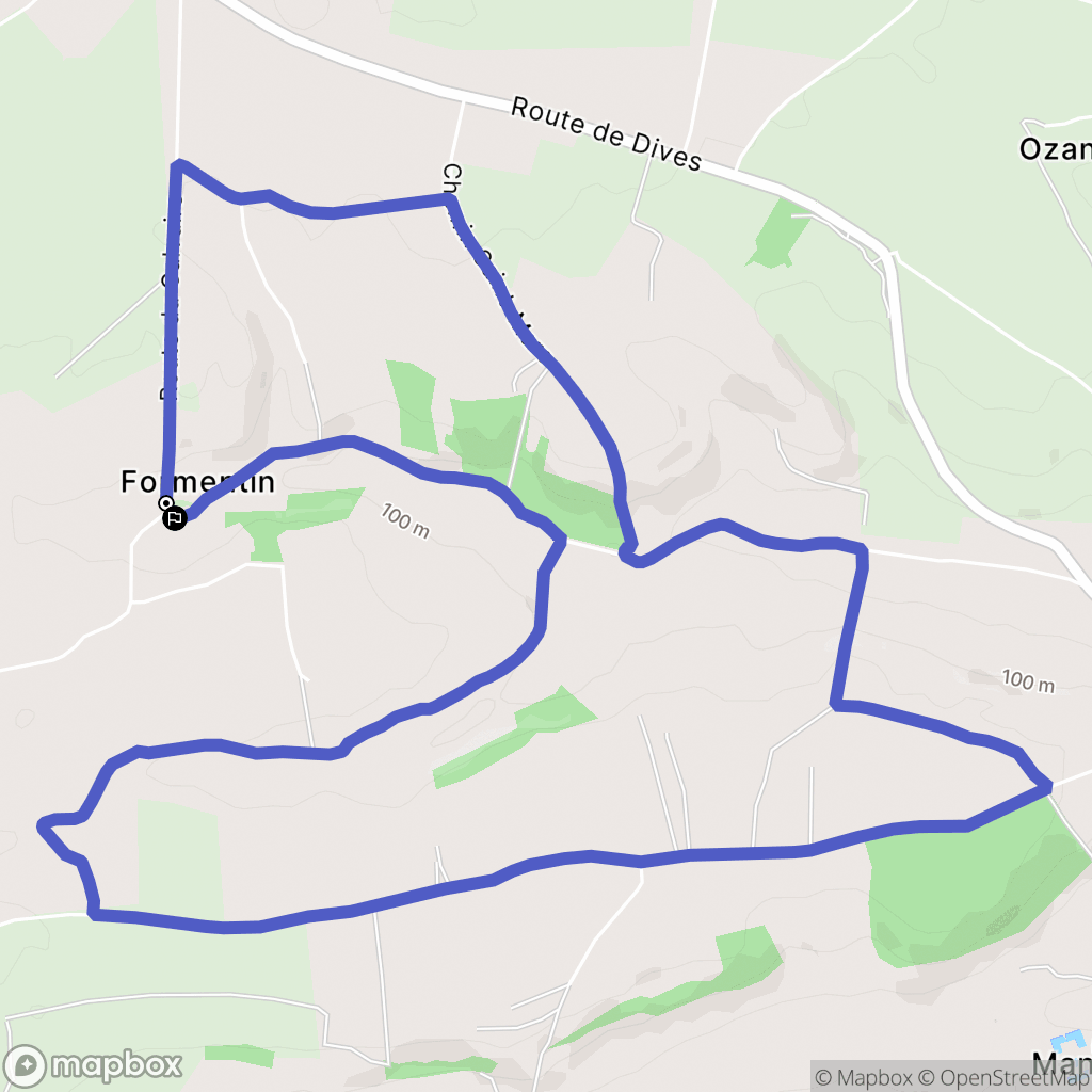Formentin : carte du parcours de randonnée - France