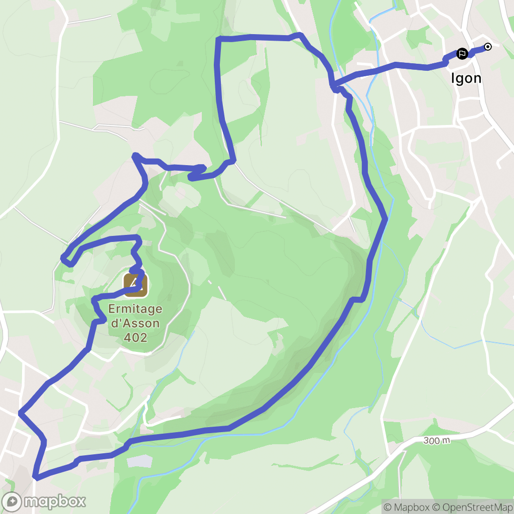 Igon : carte du parcours de randonnée - France