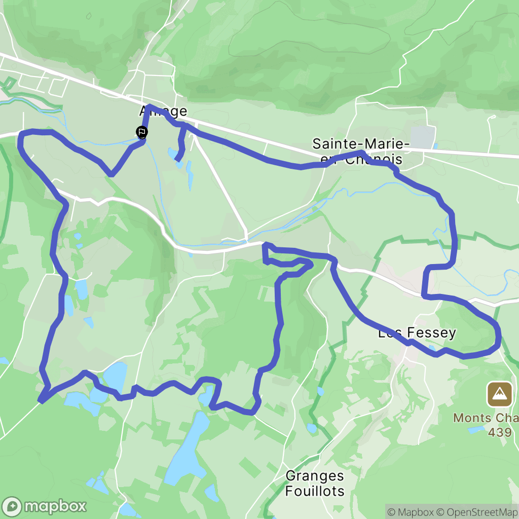 Amage : carte du parcours de randonnée - France