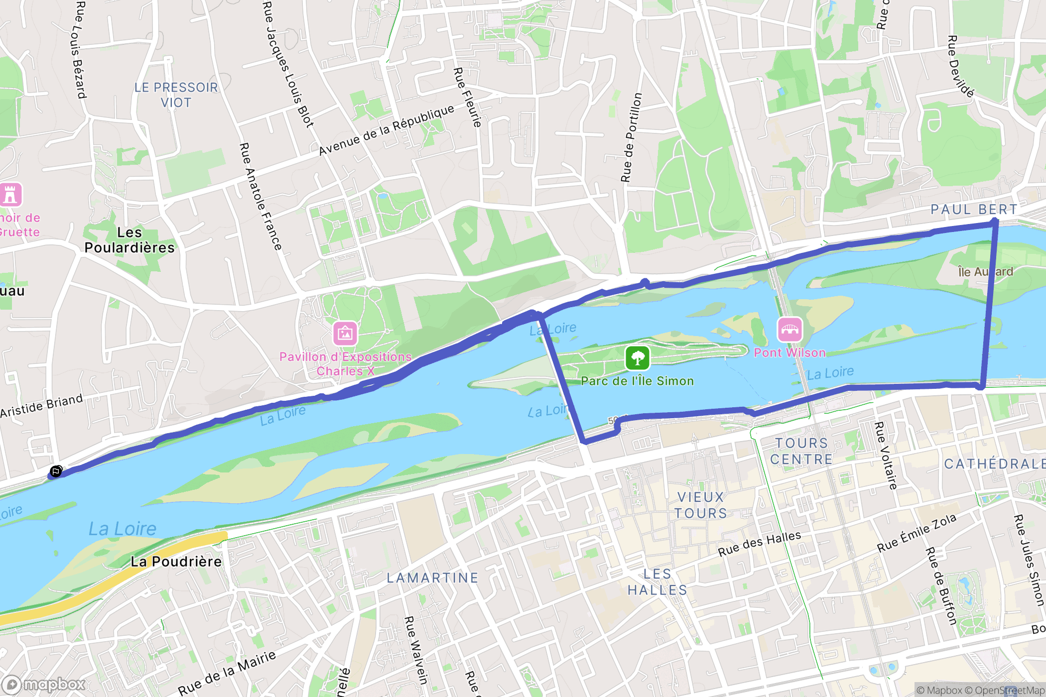 Saint-Cyr-sur-Loire : carte du parcours de randonnée - France
