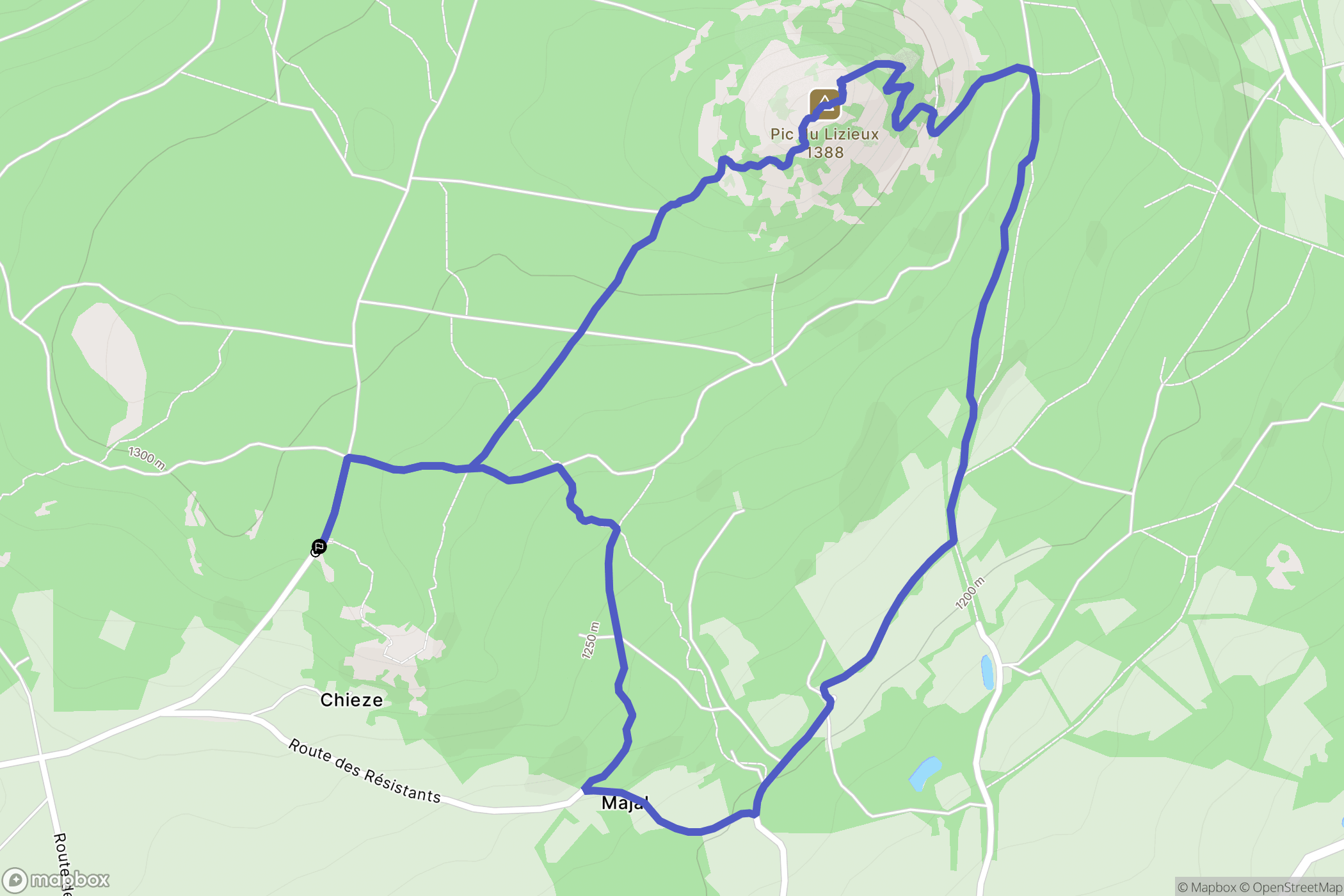 Araules : carte du parcours de randonnée - France