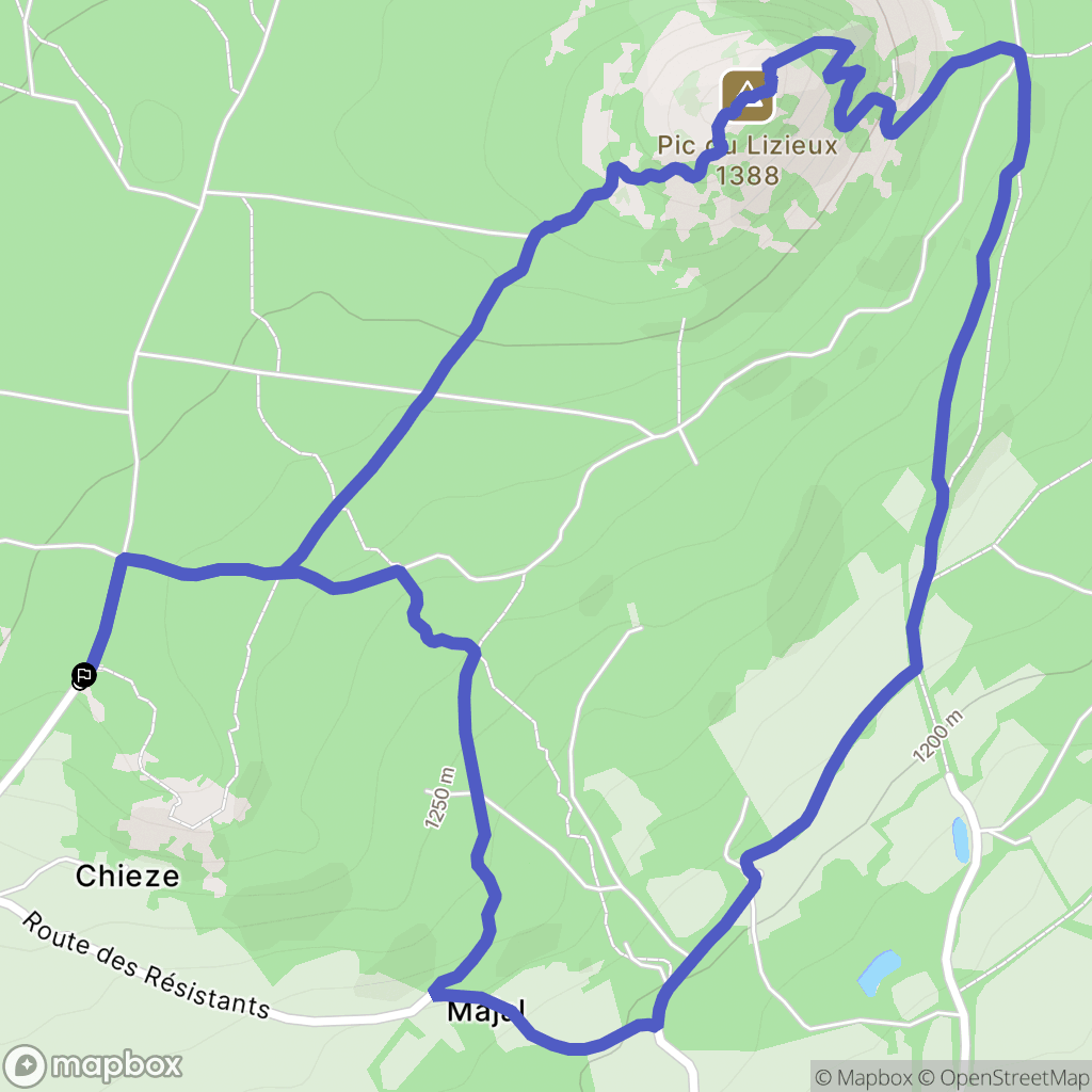 Araules : carte du parcours de randonnée - France