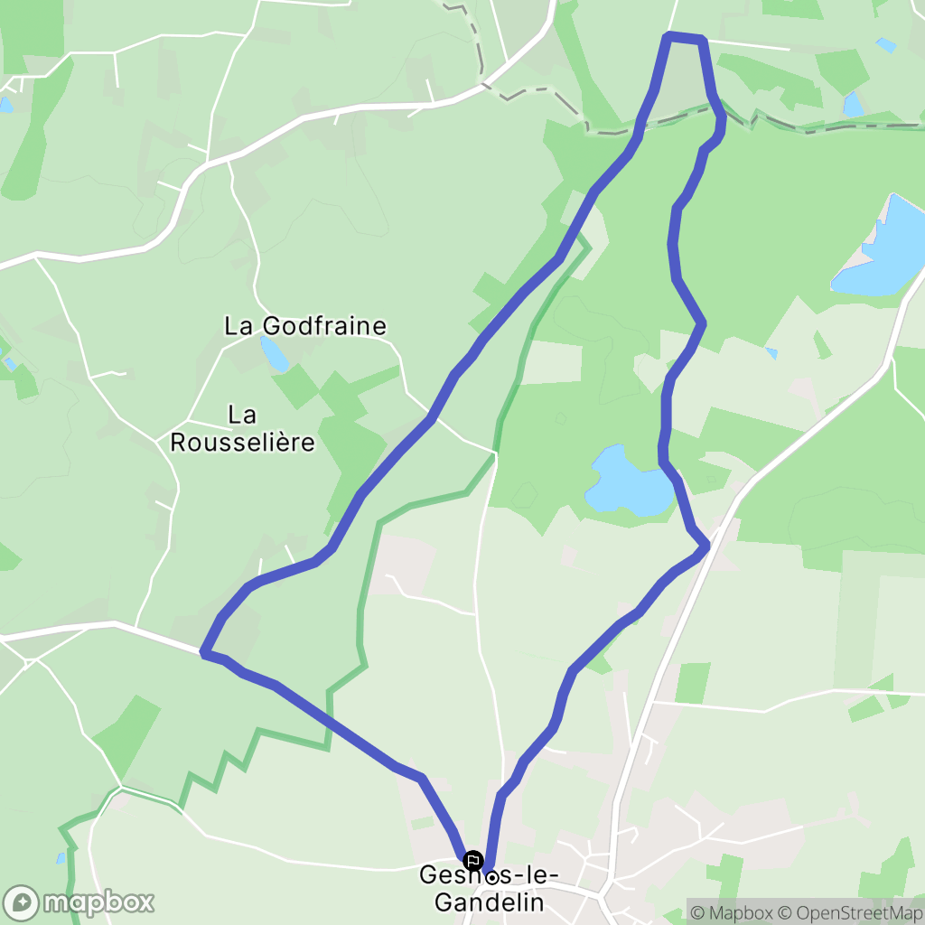 Gesnes-le-Gandelin : carte du parcours de randonnée - France