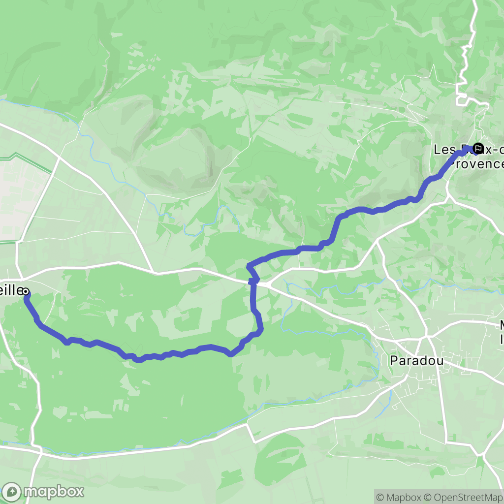 Fontvieille : carte du parcours de randonnée - France