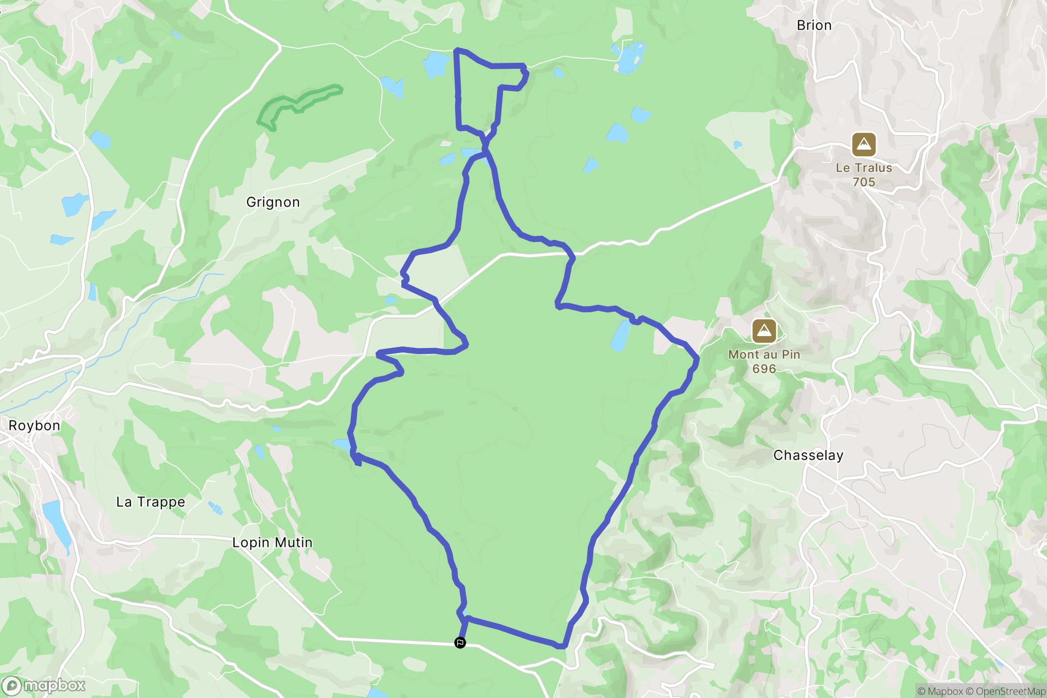 Roybon : carte du parcours de randonnée - France