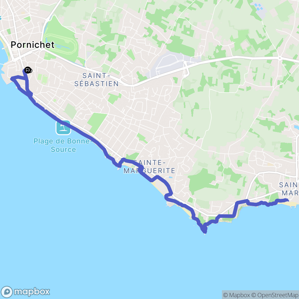 Pornichet : carte du parcours de randonnée - France