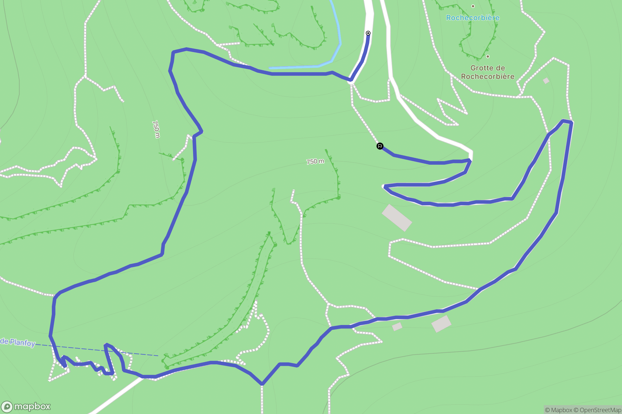 Saint-Étienne : carte du parcours de randonnée - France