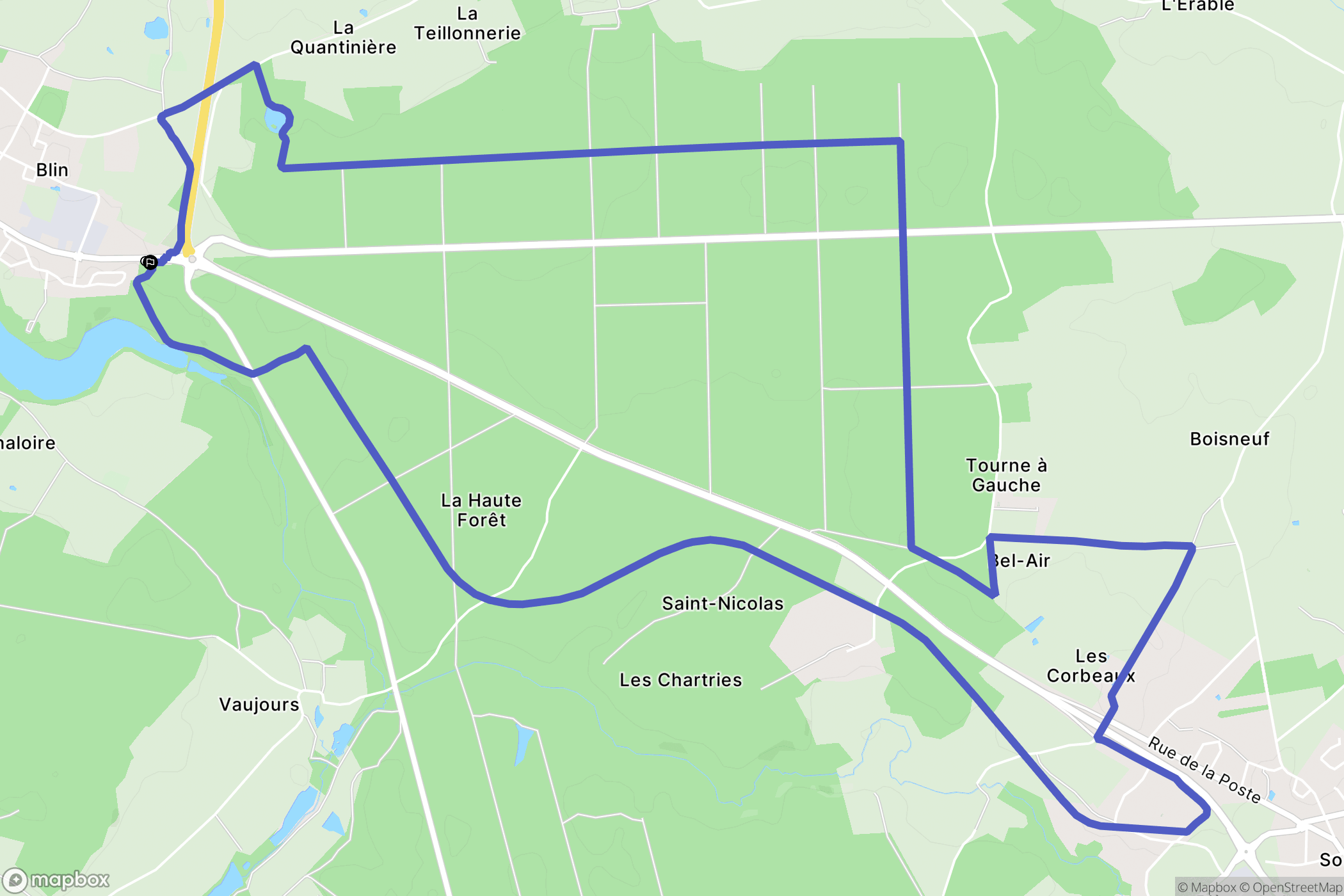 Château-la-Vallière : carte du parcours de randonnée - France