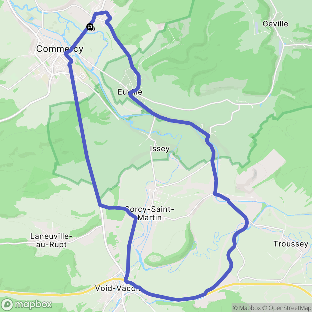Vignot : carte du parcours de randonnée - France