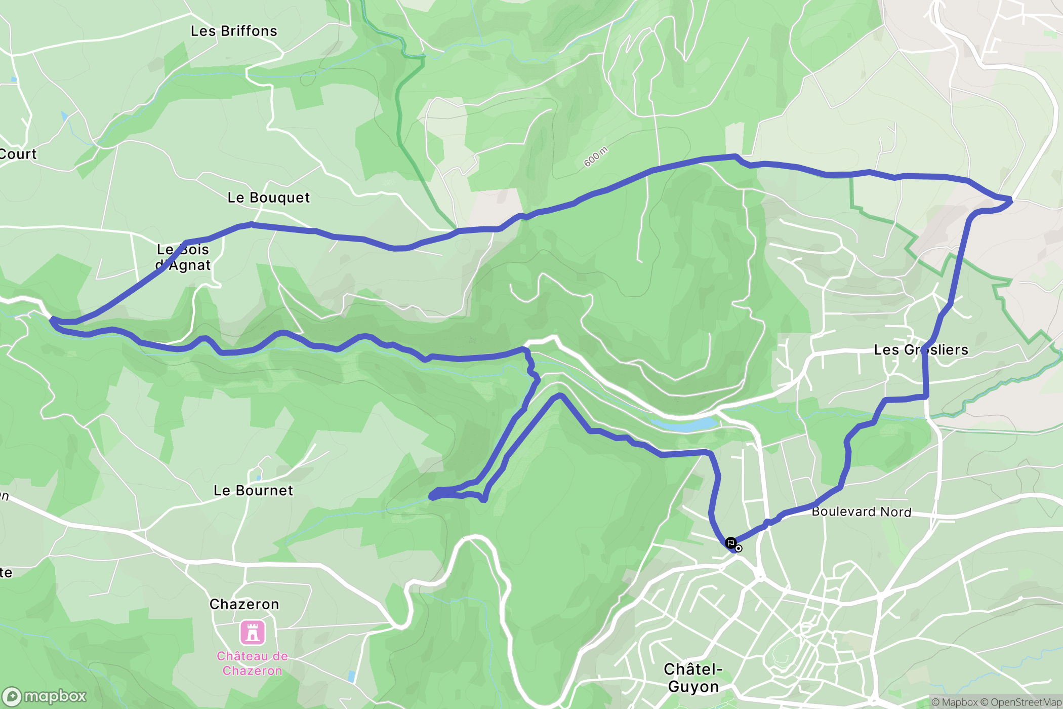 Châtel-Guyon : carte du parcours de randonnée - France