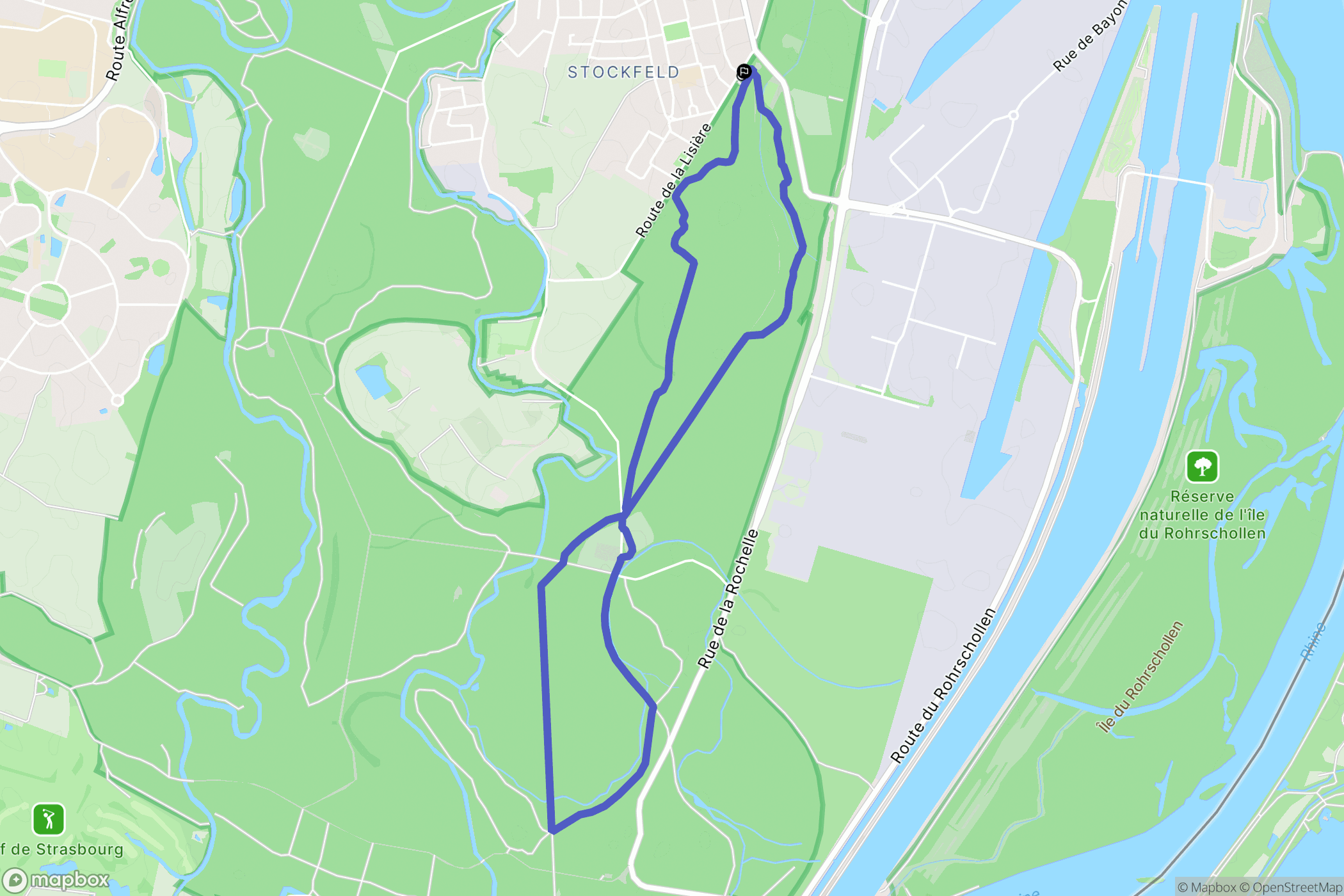 Strasbourg : carte du parcours de randonnée - France