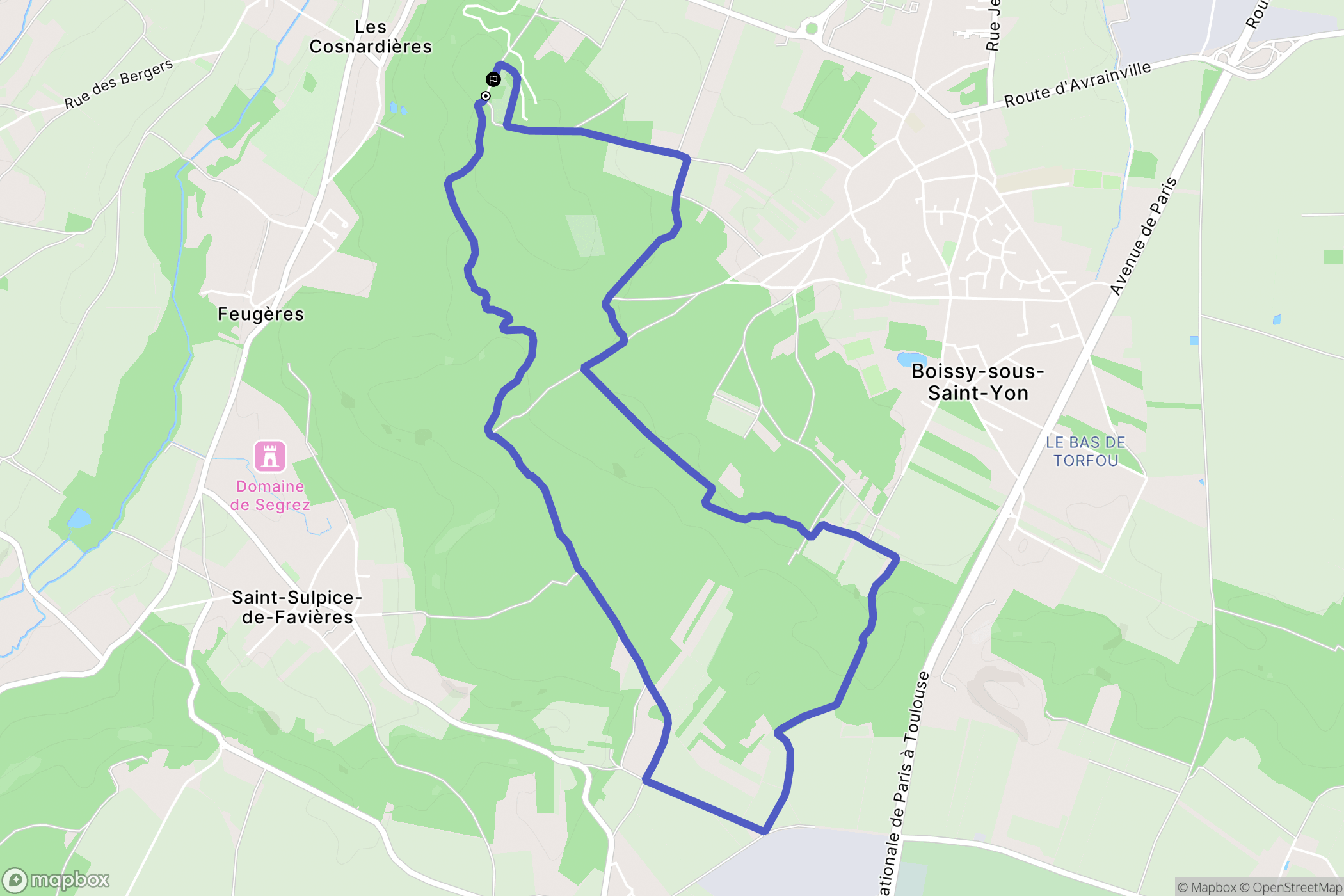 Saint-Yon : carte du parcours de randonnée - France