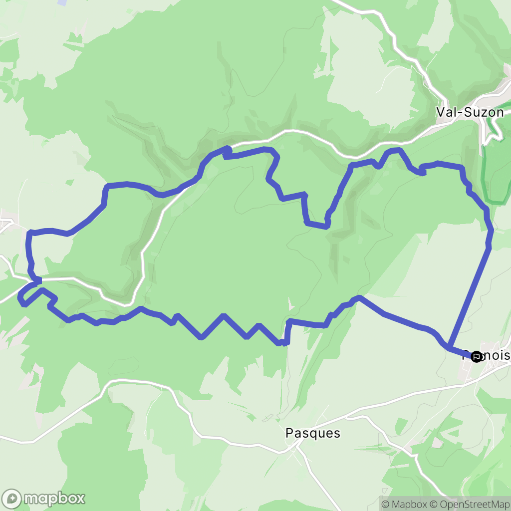 Prenois : carte du parcours de randonnée - France