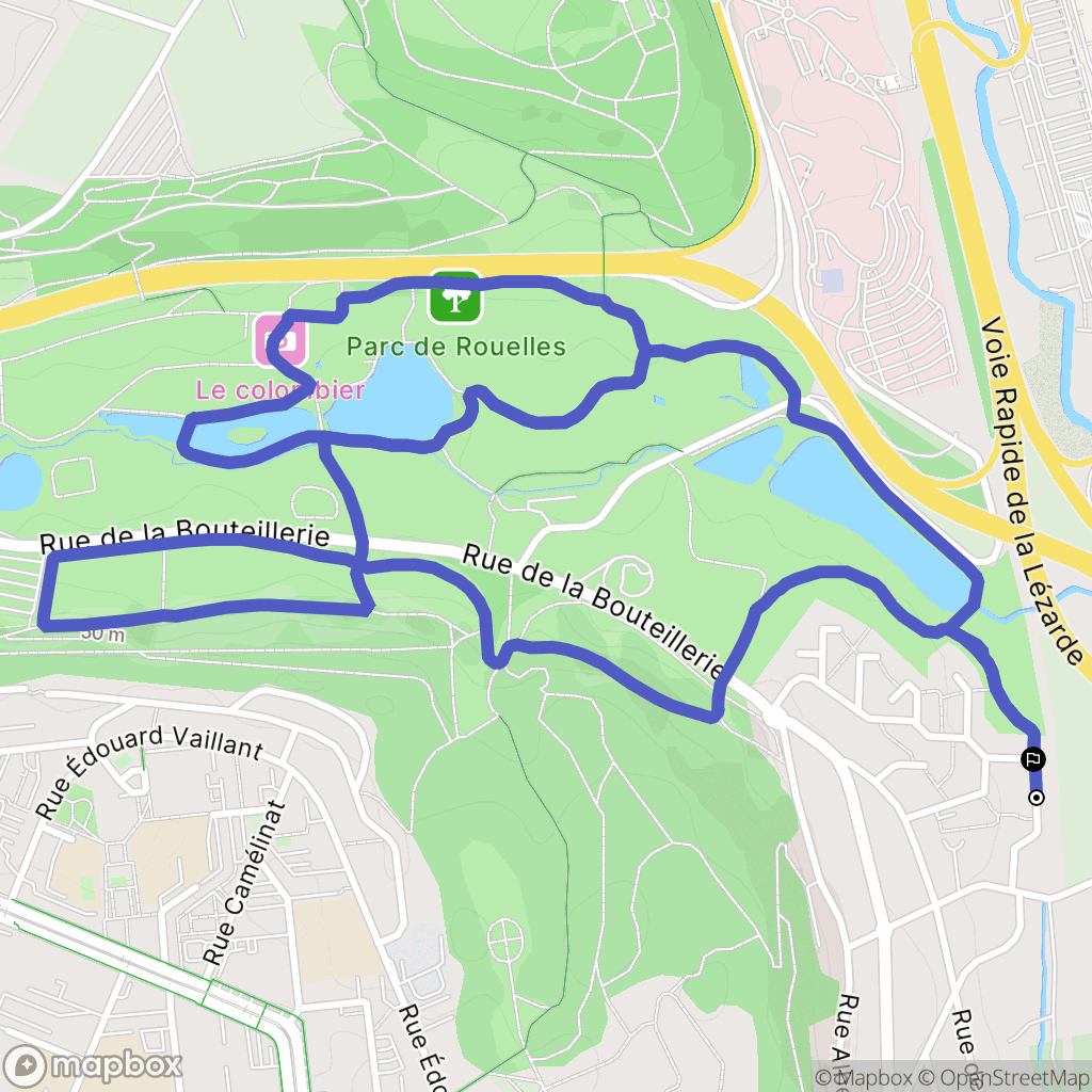 Harfleur : carte du parcours de randonnée - France