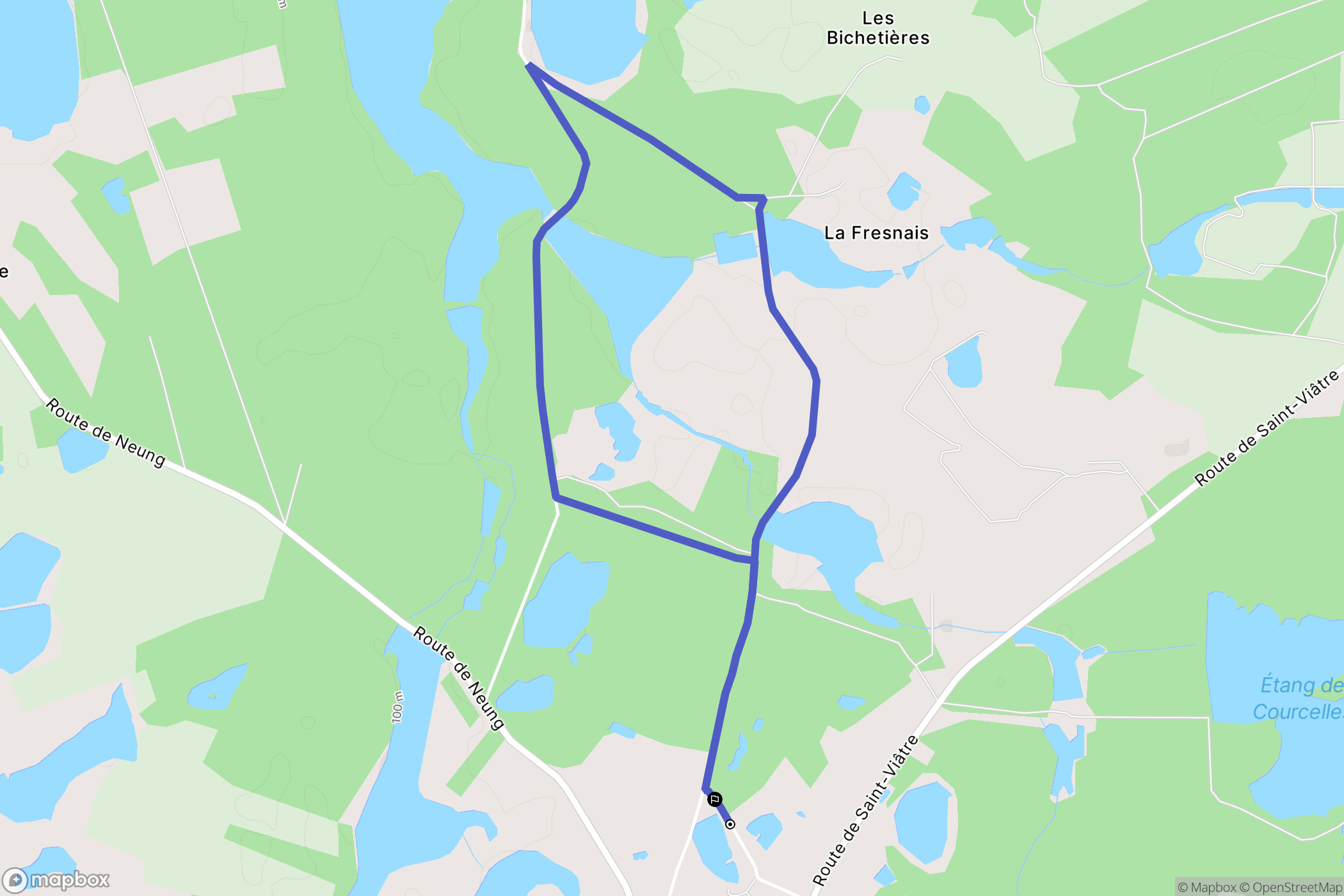 Marcilly-en-Gault : carte du parcours de randonnée - France