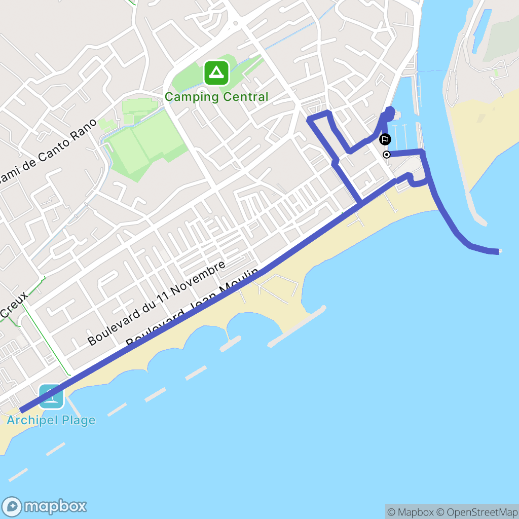 Valras-Plage : carte du parcours de randonnée - France